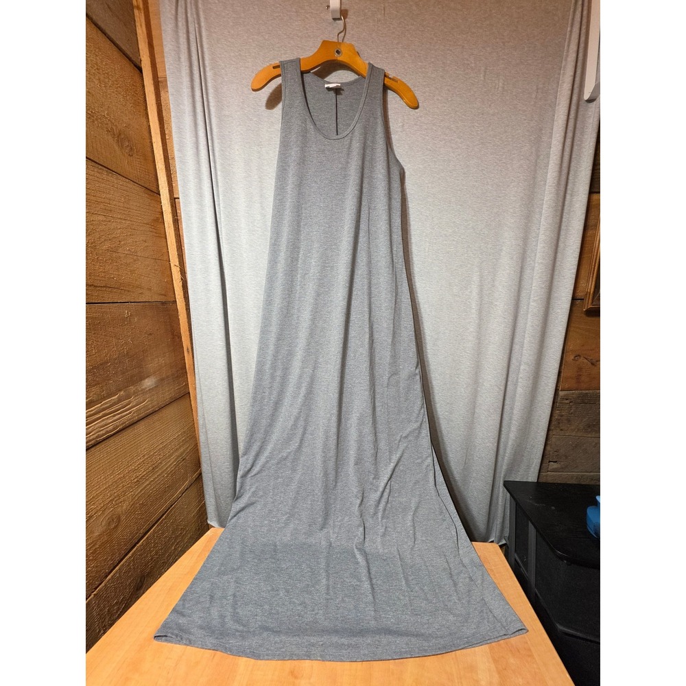 LuLaRoe Gray Heathered Scoop Neck Sleeveless Maxi Dress Large